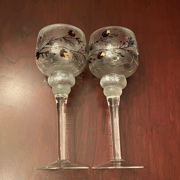 New in Boxes- Set of Two Yankee Candle Pine Crackle Stem Candleholders - Picture 9 of 10